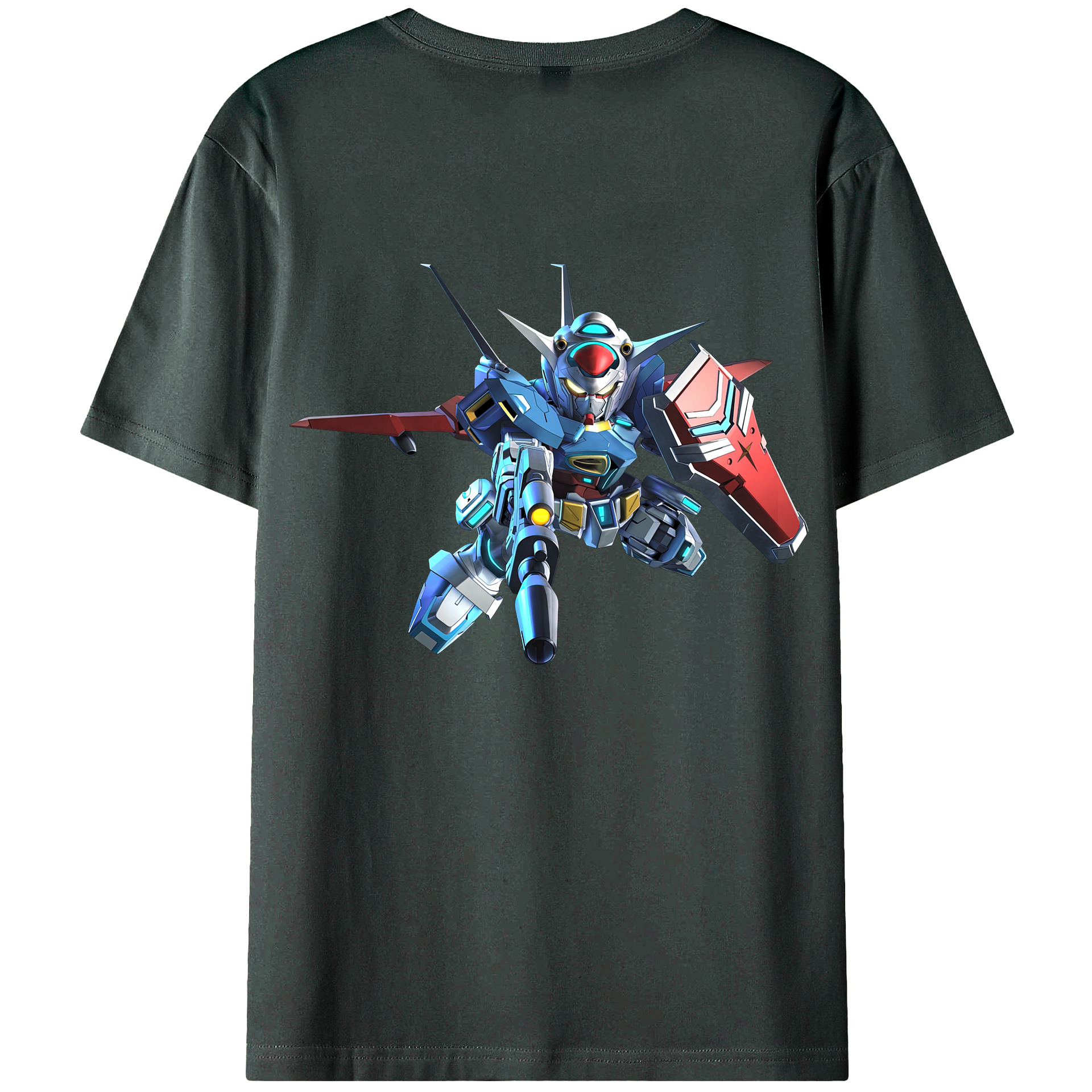 （画像用） 機動戦士ガンダム Mobile Suit Gundam 綿100％ メンズ半袖Tシャツ（バックプリント） 通気性